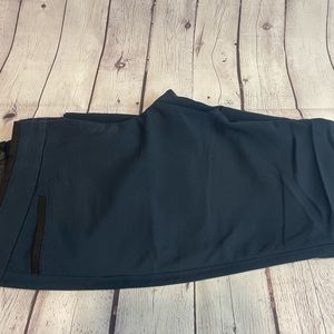 Express Columnist Straight Leg Pants. Size 12R. Blue with Black Accents.